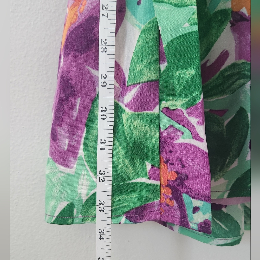 Green and Purple Medium Floral Tiered Ruffled Sundress - Picture 9 of 15